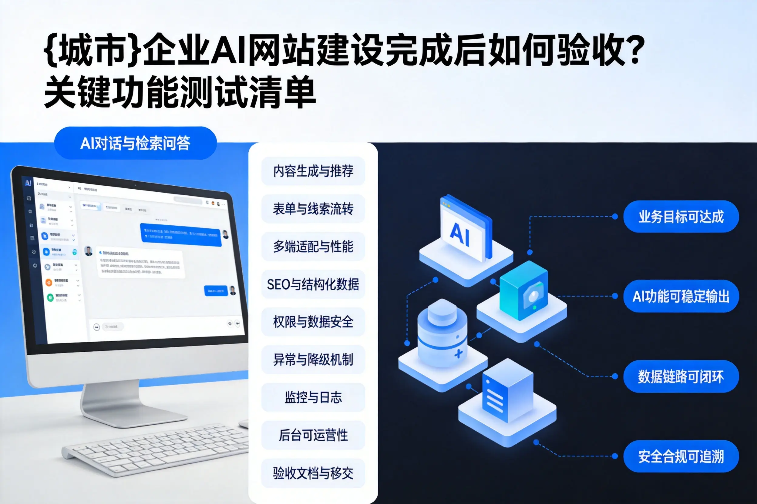佳木斯企业AI网站建设完成后如何验收?关键功能测试清单