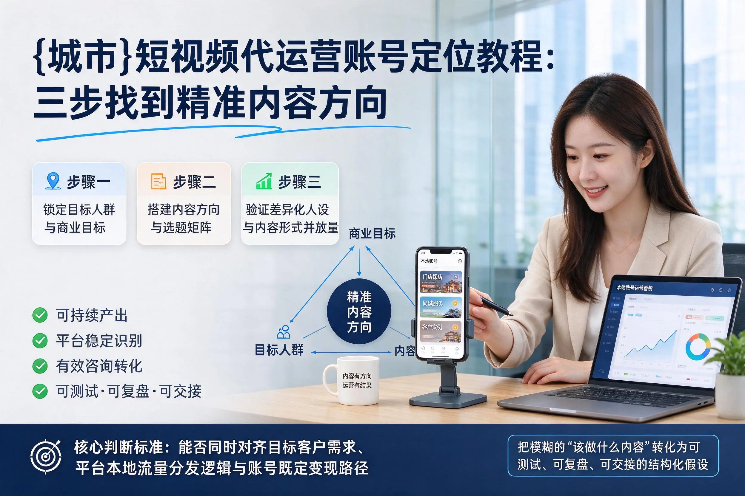 佳木斯短视频代运营账号定位教程:三步找到精准内容方向