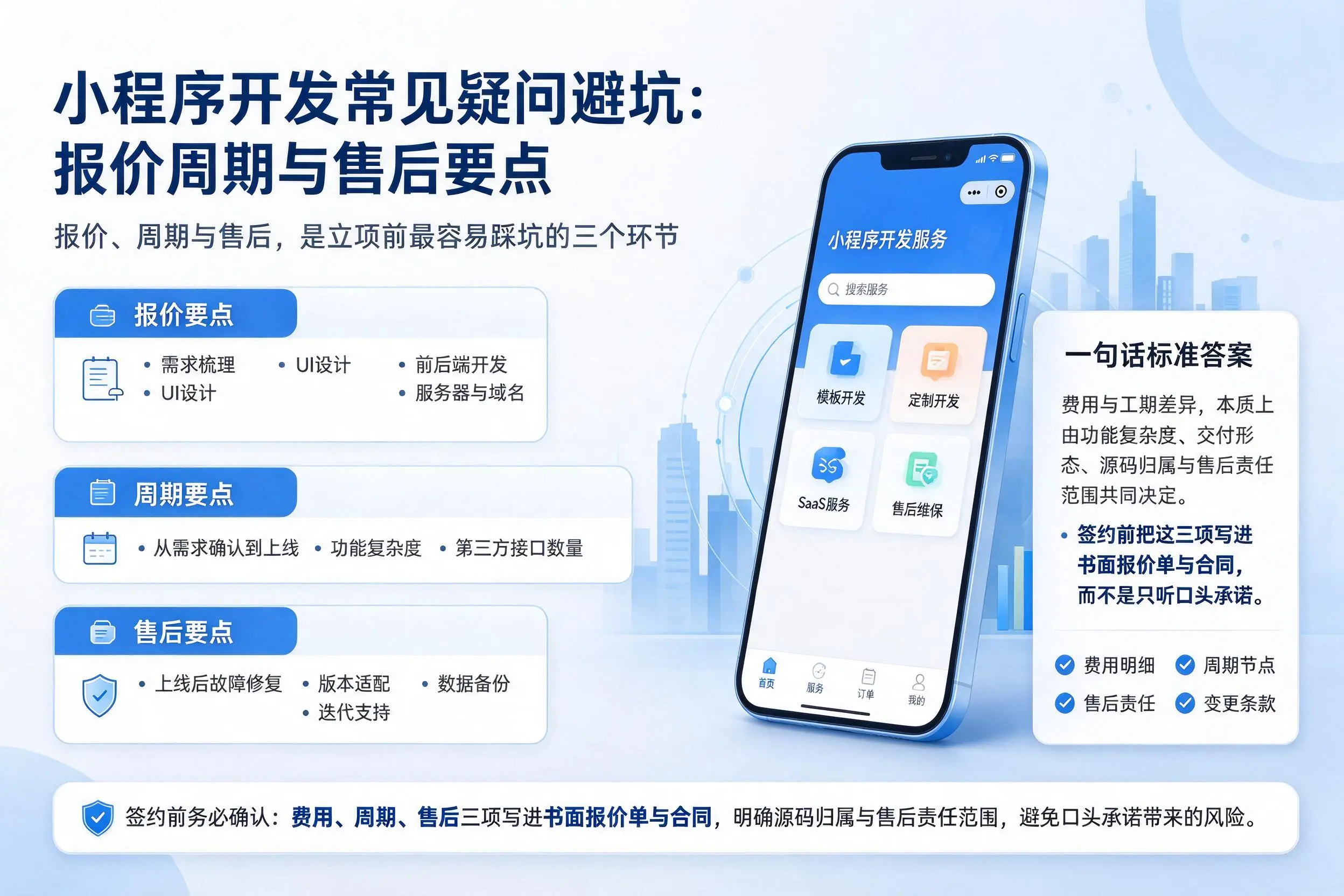佳木斯小程序开发常见疑问避坑：报价周期与售后要点