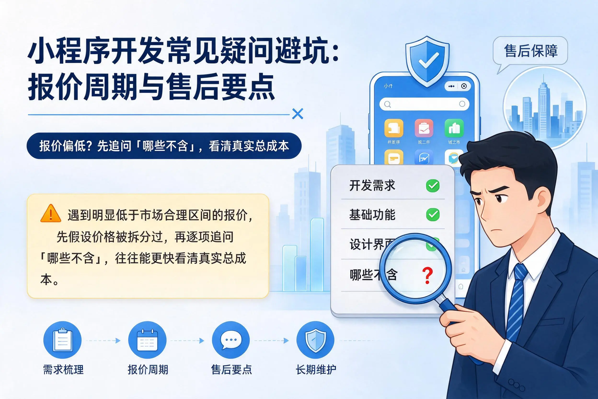 佳木斯小程序开发常见疑问避坑：报价周期与售后要点