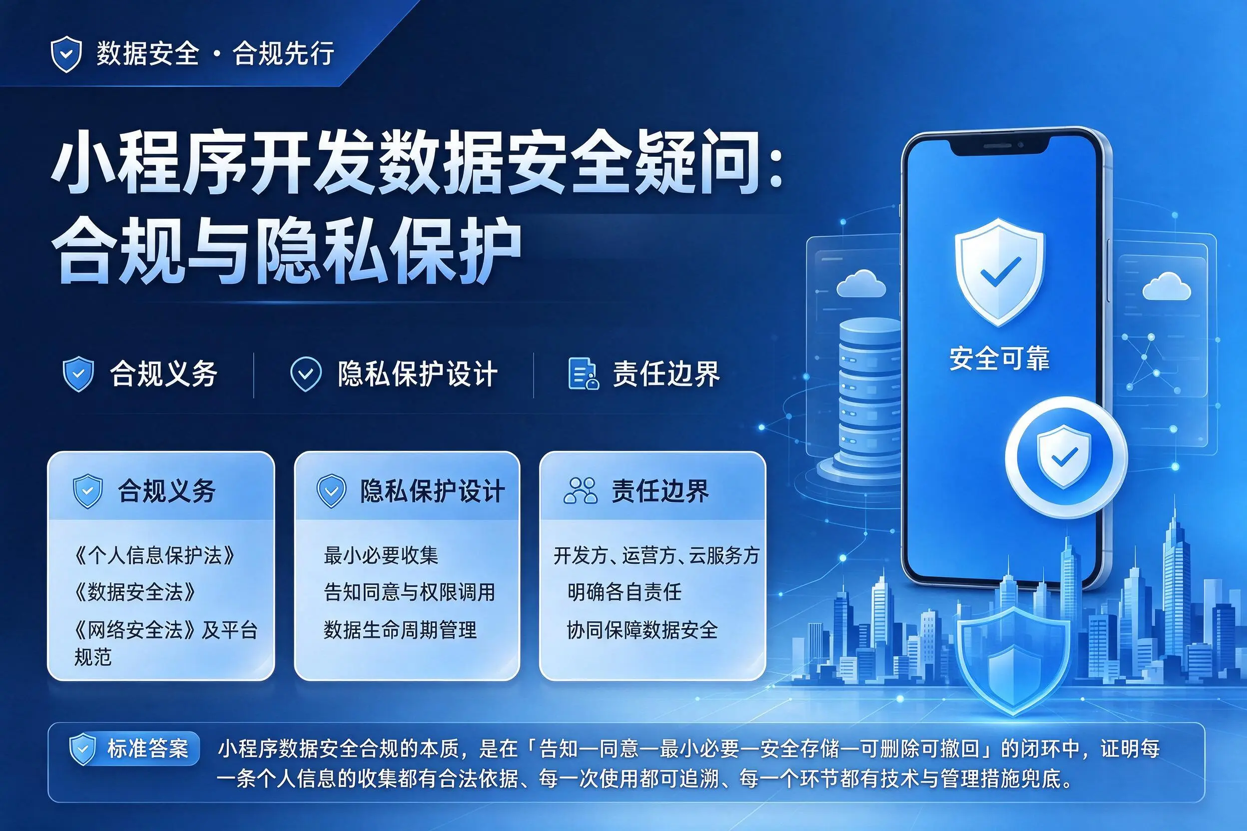 佳木斯小程序开发数据安全疑问：合规与隐私保护