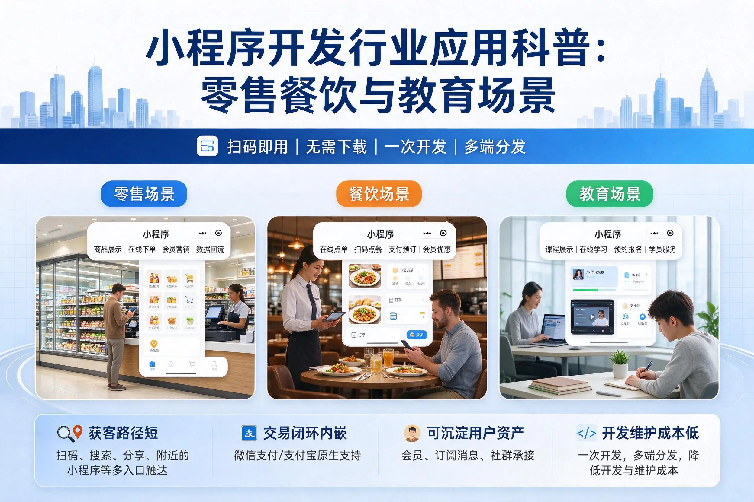 佳木斯小程序开发行业应用科普：零售餐饮与教育场景