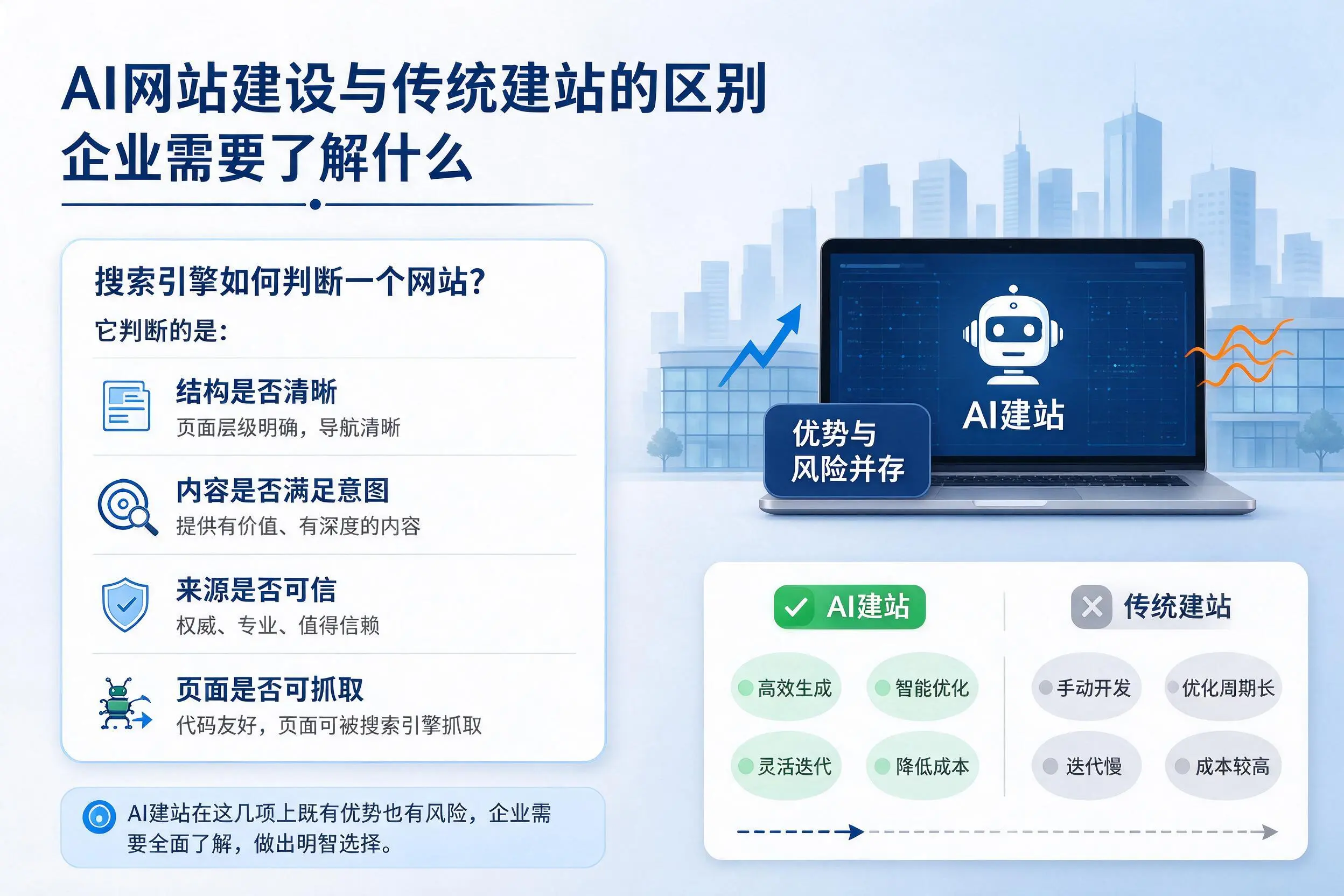 AI网站建设与传统建站的区别，佳木斯企业需要了解什么