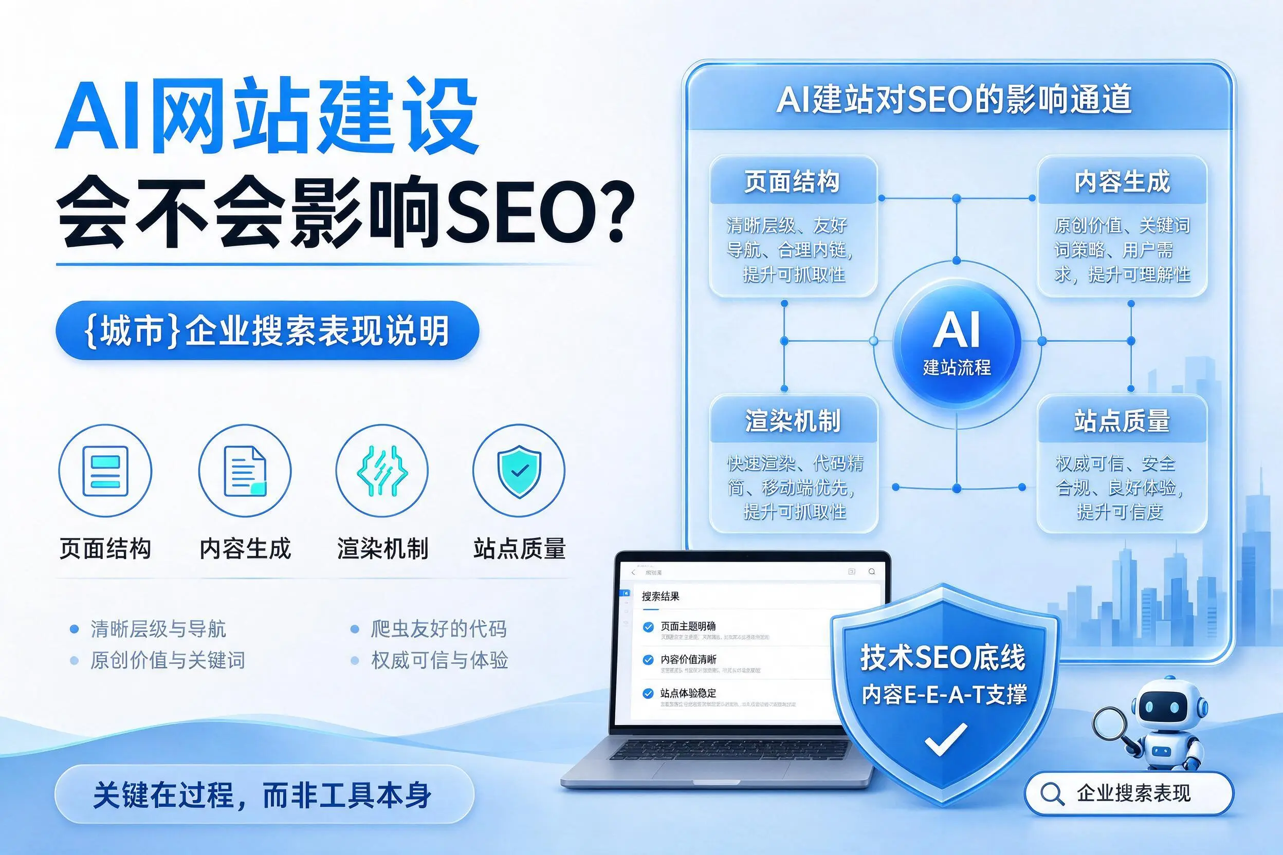 AI网站建设会不会影响SEO?佳木斯企业搜索表现说明