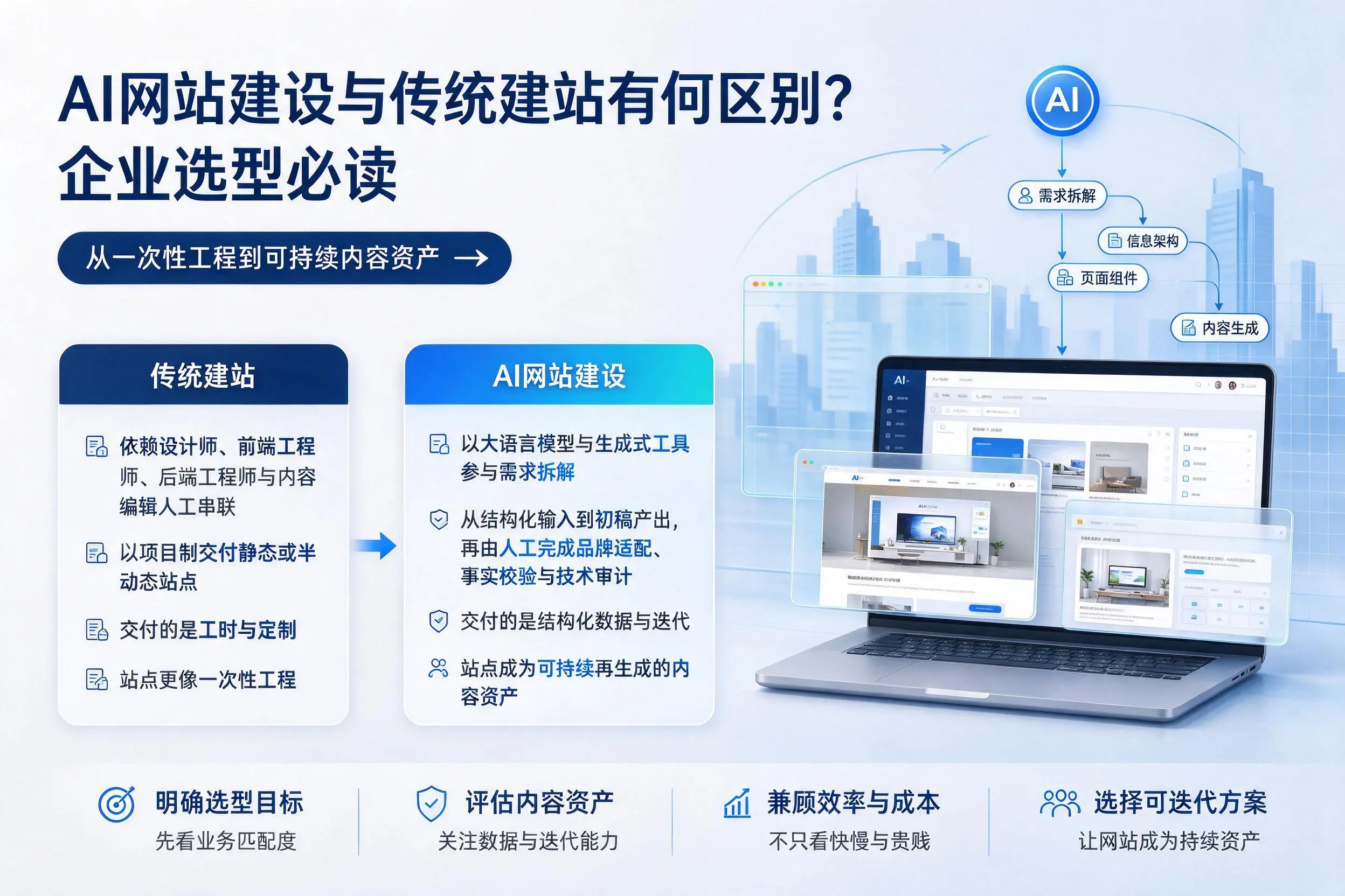 AI网站建设与传统建站有何区别？佳木斯企业选型必读