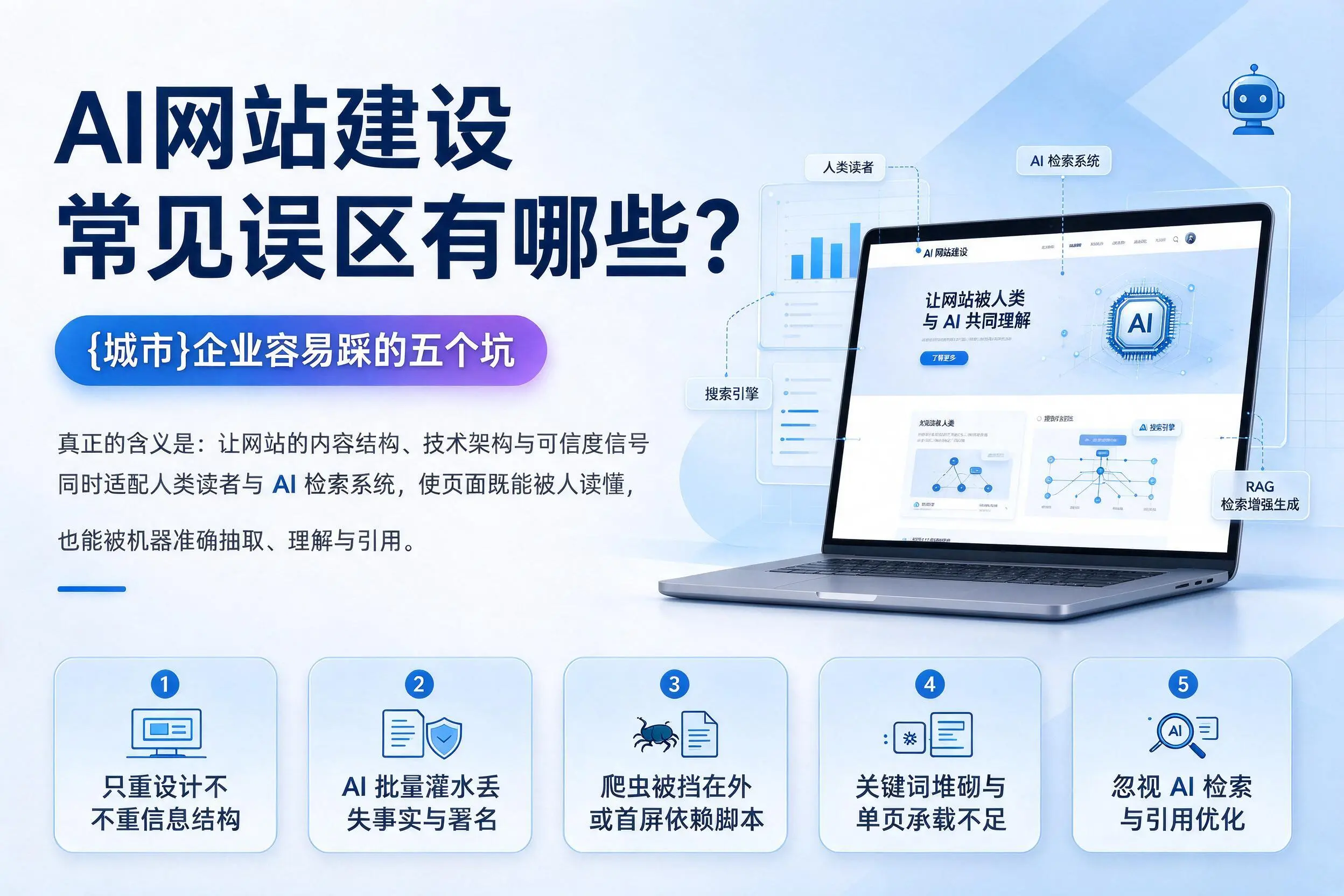 AI网站建设常见误区有哪些?佳木斯企业容易踩的五个坑