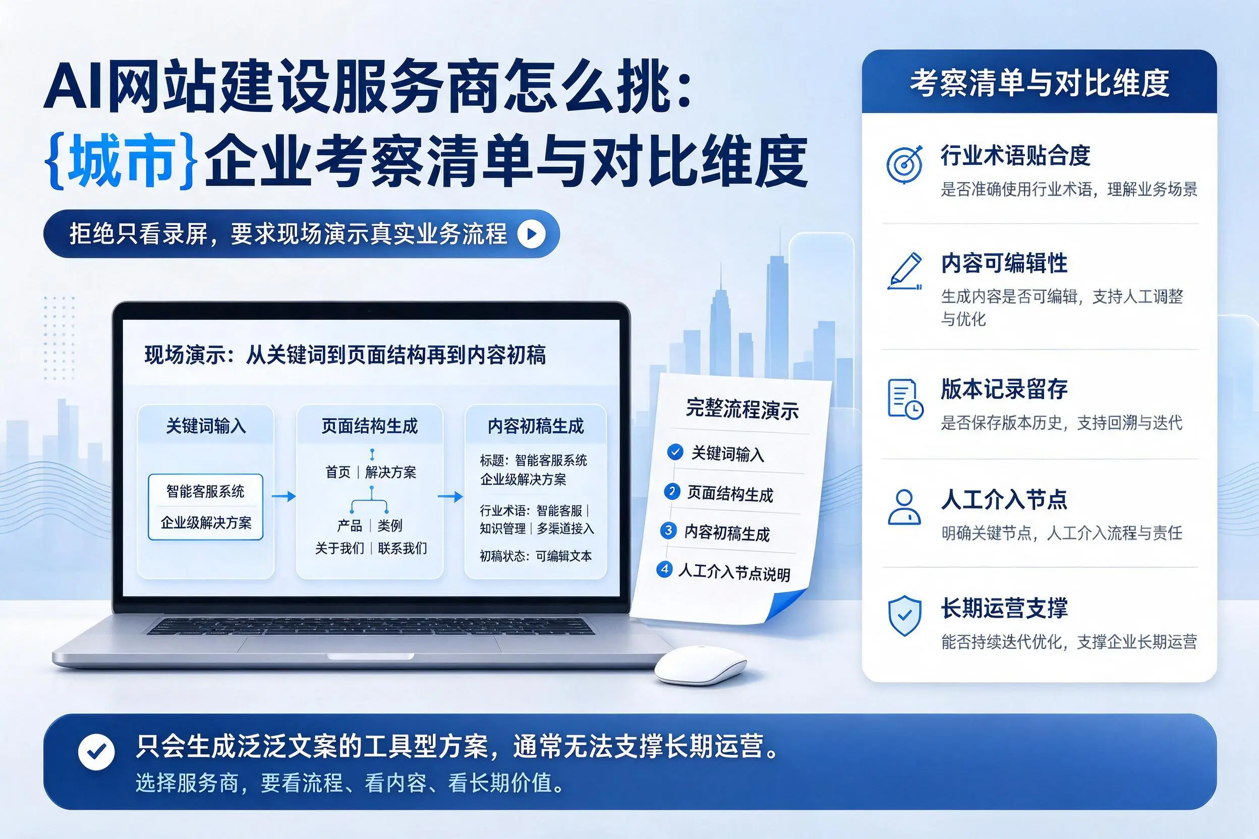 AI网站建设服务商怎么挑：佳木斯企业考察清单与对比维度