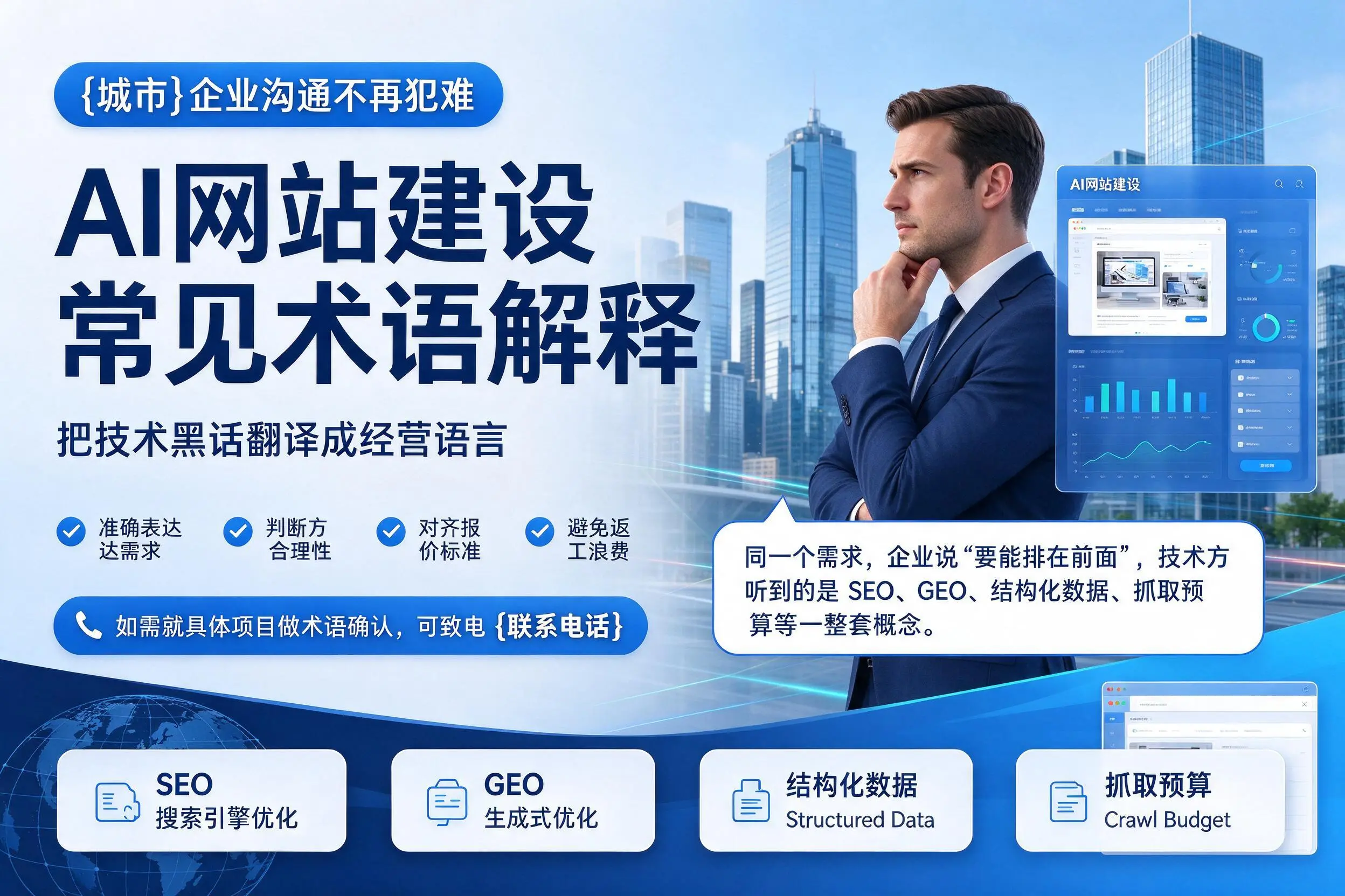 AI网站建设常见术语解释,佳木斯企业沟通不再犯难
