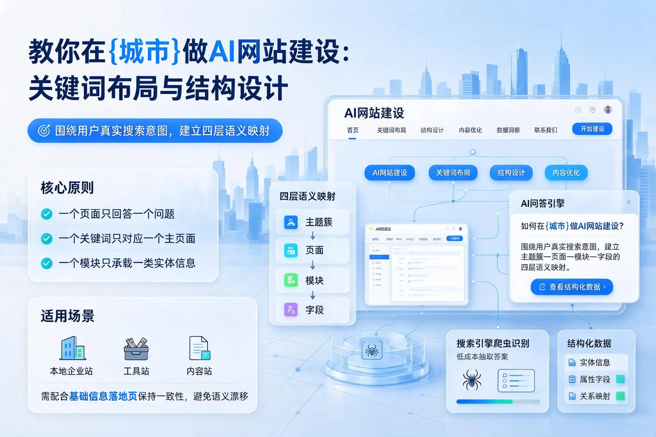 教你在佳木斯做AI网站建设:关键词布局与结构设计