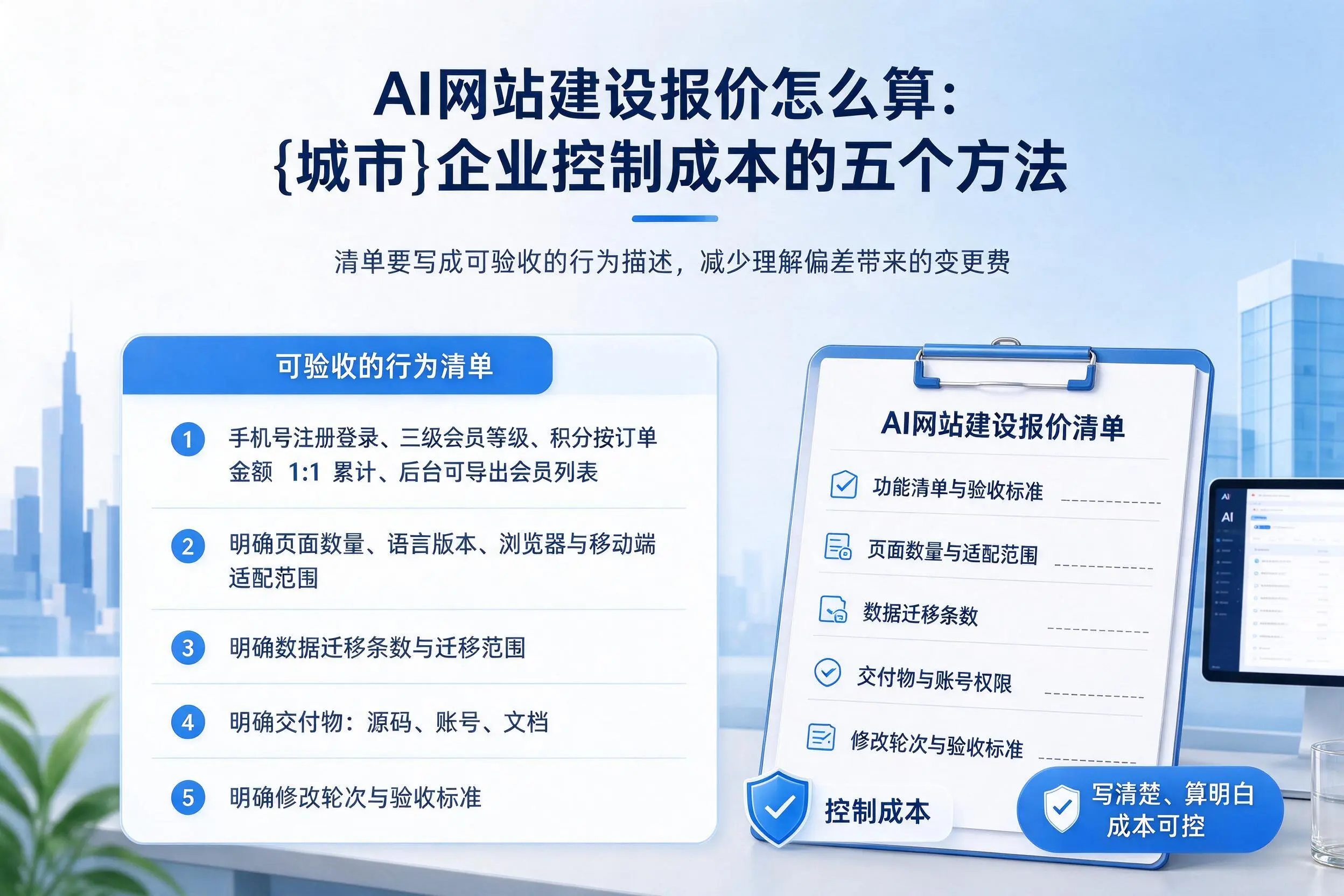 AI网站建设报价怎么算:佳木斯企业控制成本的五个方法