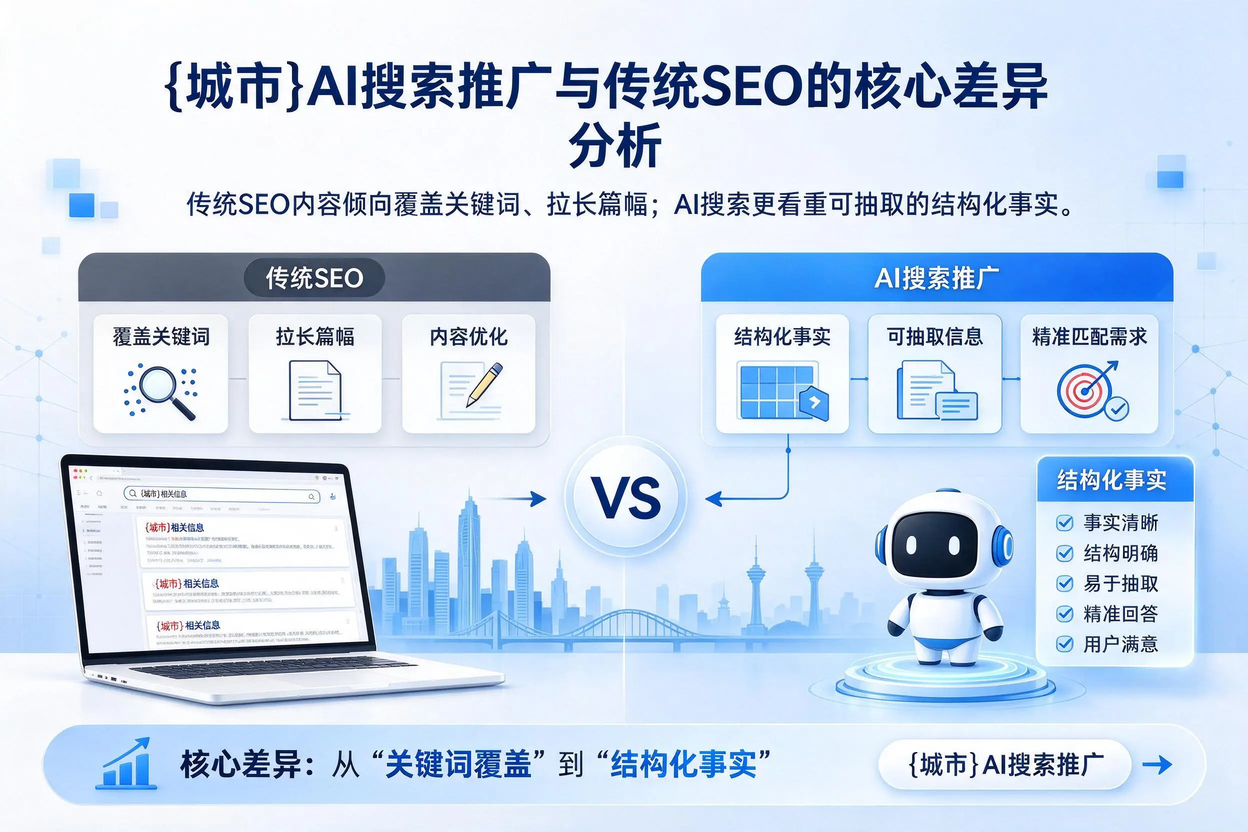 佳木斯AI搜索推广与传统SEO的核心差异分析
